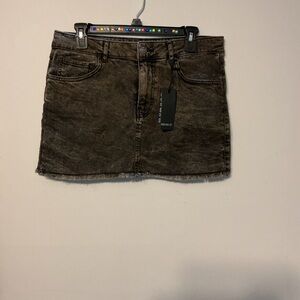 Forever 21 Dark Brown/Black Denim Skirt